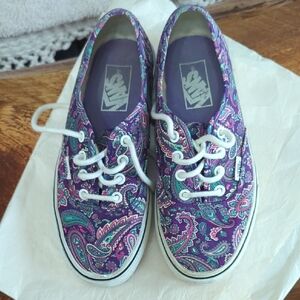 Vans Purple Paisley Canvas Lace-Up Sneakers